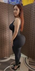 1girl 1girls 3d ai_generated ass big_ass big_breasts biting_lip black_high_heels black_leggings bodysuit booty breasts brown_eyes brown_skin butt caribbean caribbean_female child_bearing_hips dark-skinned_female dominican earrings facing_forward fat_ass female high_heels hourglass_figure latina leggings legs mature_female milf mixed_race older_female red_hair sfm solo tan-skinned_female tan_skin thick_thighs thighs wide_hips yoga_pants