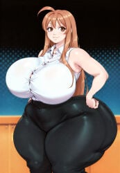 ai_generated huge_breasts natsume_aya tenjou_tenge thick_thighs voluptuous voluptuous_body voluptuous_female wide_hips