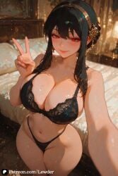 1girls ai_generated ass ass_focus big_ass big_breasts bikini blush breast_grab breasts closed_mouth cute cute_face exposed_breasts female female_focus green_hair large_ass large_breasts light-skinned_female light_skin long_hair looking_at_viewer pussy red_eyes sexy sexy_body sexy_female sexy_pose spy_x_family standing yor_briar yor_forger younger_female