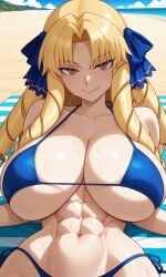 1female 1girl 1girls abs ai_generated bare_shoulders beach beach_background beach_towel big_boobs big_breasts big_tits bikini bikini_bottom bikini_top blonde_hair blonde_hair_female blue_bikini blue_bikini_bottom blue_bikini_top bluesky_link blushing blushing_female boobs boobs_bigger_than_head breasts breasts_bigger_than_head brown_eyes brown_eyes_female busty busty_female curvaceous curvaceous_body curvaceous_female curvaceous_figure curvaceous_hips curvy_body curvy_female curvy_figure daytime drill_hair eyes fate/stay_night fate_(series) female femme_fatale hair hips hourglass_figure hourglass_figured_female image large_boobs large_breasts large_tits lips long_blonde_hair long_hair lord_el-melloi_ii_case_files luviagelita_edelfelt mature_body mature_female mature_woman nasuverse outdoors plump_boobs plump_breasts plump_hips plump_thighs plump_tits sand sea seaside seductive_look seductive_smile sexy sexy_female side-tie_bikini side_tie_bikini smiling smiling_at_viewer solo_female sweating sweating_female thighs tits tits_bigger_than_head toned_female urvy voluptuous voluptuous_female voluptuous_woman