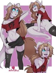 1girls blizzard_entertainment cum cum_on_face cum_on_tongue dr_graevling draenei female_only horde_shirt horde_symbol iridi_(malberrybush) malberrybush masturbation nude original_character solo tail_play thick_thighs warcraft world_of_warcraft