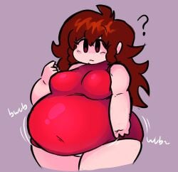 1girls auburn_hair belly big_belly breasts dress fat female female_focus female_only friday_night_funkin girlfriend_(friday_night_funkin) hips large_ass large_belly large_breasts overweight overweight_female stomach thick_thighs thighs wide_hips