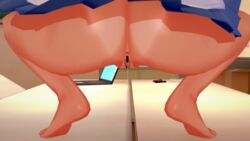 1girls 3d ass buho censored classroom clothed clothing female female_focus female_only going_commando hayase_nagatoro hi_res kneeling medium_ass on_table please_don't_bully_me _nagatoro pose public pussy pussy_juice revealing_clothes simple_background solo spread_legs tanline tanned