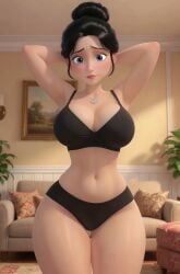 ai_generated big_ass big_hips black_underwear enfermosic28 hands_behind_head milf mother shaking_hips small_waist sound tagme video your_mom