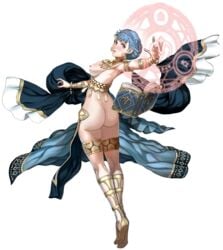 1girls alternate_costume ass back_view biggitybiggitybig blue_hair book brown_eyes dancer dancer_(three_houses) earrings edit fire_emblem fire_emblem:_three_houses fire_emblem_heroes frown large_ass light_blue_hair magic marianne_(serene_adherent)_(fire_emblem) marianne_von_edmund medium_breasts nintendo nipples nude nude_female nude_filter short_hair solo transparent_background