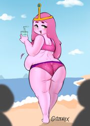 adventure_time ass ass bbw beach belly big_belly big_butt bikini chubby fat female ozeniiix princess_bubblegum