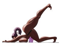 1girl 1girls ankle_tattoo artist_logo big_ass big_breasts bleach bleached bleached_clothing breast_press dark-skinned_female dark_skin female huge_ass huge_breasts large_ass large_breasts looking_at_viewer muscles muscular muscular_female on_all_fours on_floor purple_hair qoh qoh_tattoo queen_of_hearts queen_of_hearts_tattoo sangsangatsange shihouin_yoruichi solo solo_female stretching tagme thick_thighs twitter_link yoruichi_shihouin