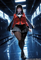 1girl ai_assisted ai_generated bangs black_footwear black_hair black_legwear black_skirt blunt_bangs blush breasts curvaceous curvy curvy_female curvy_figure dutch_angle eyebrows_visible_through_hair female full_body hime_cut jabami_yumeko jacket kakegurui large_breasts lips long_hair long_sleeves looking_at_viewer miyuai night pantyhose pleated_skirt red_eyes red_jacket school_uniform shirt shoes skirt smile solo standing thick thick_ass thick_butt thick_hips thick_legs thick_thighs thumb_ring very_long_hair voluptuous voluptuous_female wide_hips wide_thighs