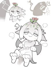 censored cum cum_inside female female_focus simple_background statue straight straight_sex the_questioning_statue_(arknights)