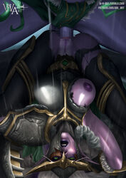 armor blizzard_entertainment breasts censored clothed_sex demon_hunter female illidan_stormrage maiev_shadowsong male mosaic_censoring night_elf rape restrained vaginal_penetration vaginal_sex warcraft wh_art world_of_warcraft