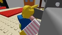 blowjob blush dummy_(roblox) furry headgrab neko_noob noob noob_(roblox) socks
