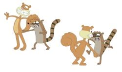 bare_legs barefoot brown_fur brown_hair buckteeth cartoon_network completely_nude feet legs nickelodeon no_breasts no_vagina nude on_model paramount_pictures paws pinching_ass regular_show rigby sandy_cheeks smile squeezing squirrel tail tomboy warner_bros warner_brothers young young_female