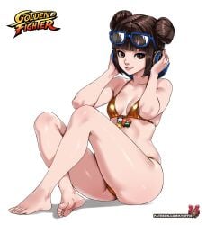2d bikini female female_focus female_only golden_bikini kyoffie li-fen pinup pinup_pose street_fighter street_fighter_6 tagme