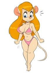 anthro anthrofied bent_wrist bikini breasts chip_'n_dale_rescue_rangers clothing disney female gadget_hackwrench hair mammal mouse murid murine rodent solo squidapple swimwear