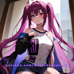 1girl ai_generated artist_name big_ass big_breasts blue_eye blue_eyes blushing casual_clothes city cutoffs denim_shorts epic7 epic_seven firm_breasts fit fit_female heterochromia indoor jacket large_ass large_breasts long_hair look_down luluca_(epic7) luluca_(epic_seven) medium_breasts midriff navel open_jacket patreon patreon_username pink_hair purple_hair red_eye red_eyes sexy sexy_body sexy_pose short_shorts shorts sideboob sitting skyscrapers sleeveless_shirt slut slutty_female solo stomach sweat sweating tank_top thick_ass thick_legs thick_thighs transparent_background transparent_clothing twintails underboob url url_artist waifu waifu_heaven watermark wet_skin white_shirt wide_hips window worried worried_expression worried_look