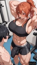 1futa 1futanari ai_generated athletic athletic_futa big_balls big_breasts big_penis bigger_female bigger_futa bulge bulge_through_clothing flaccid flaccid_penis futa_is_bigger futa_on_male futa_only futa_with_male futadom futanari huge_cock large_balls large_penis massive_penis muscular muscular_futa penis_size_difference size_difference thick_thighs tight_clothing