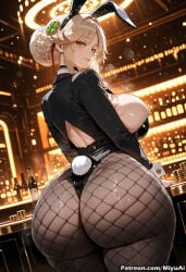 1girl ade_(agent_bunny)_(nikke) ade_(nikke) ai_assisted ai_generated animal_ears artoria_pendragon_(all) artoria_pendragon_(lancer_alter) artoria_pendragon_(swimsuit_ruler)_(fate) ass back bangs black_leotard blonde_hair blush bottle braid breasts bunny_ears bunny_girl bunny_tail bunnysuit cocktail_glass curvaceous curvy curvy_female curvy_figure drinking_glass eyebrows_visible_through_hair fake_animal_ears fake_tail female fishnet_legwear fishnets french_braid from_behind goddess_of_victory:_nikke green_eyes large_breasts leotard looking_at_viewer looking_back miyuai pantyhose sidelocks smile solo strapless_leotard tail thick thick_ass thick_butt thick_hips thick_legs thick_thighs thighs tied_hair voluptuous voluptuous_female wide_hips wide_thighs wrist_cuffs yellow_eyes