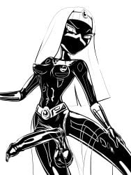 1futa black-skinned_female black_body black_skin breasts degenerate_cels duck_dodgers foreskin functionally_nude futa_only futanari huge_cock loincloth looney_tunes martian martian_(duck_dodgers) nipples no_mouth pelvic_curtain queen_tyr'ahnee vicioustyrant warner_brothers white_hair
