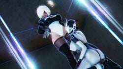 2girls 3d 3d_(artwork) ada-1 ass big_ass bodysuit boots bungie destiny_(game) destiny_2 exo gloves high_heel_boots high_heels leotard nier:_automata nier_(series) robot robot_girl robot_humanoid sonicfreak stockings thick_thighs thigh_highs thighs yorha_2b