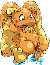 blush brown_fur chimsuke ear female furry long_ears lopunny lowres open_mouth pokemon pokemon_(species) pokemon_dppt pussy_juice solo tail