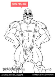 abs bald bara beard big_penis dragon_ball dragon_ball_z galaxycoop galaxycoopz male male_only master_roshi mature_male muscular penis solo solo_male