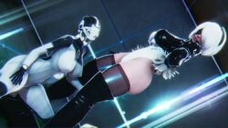 2girls 3d 3d_(artwork) ada-1 ass big_ass bodysuit boots bungie destiny_(game) destiny_2 exo gloves high_heel_boots high_heels leotard nier:_automata nier_(series) robot robot_girl robot_humanoid sonicfreak stockings thick_thighs thigh_highs thighs yorha_2b