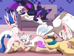 absol absurd_res alolan alolan_vulpix anal anal_sex anthro berr blush bodily_fluids close-up clothing cum cum_in_ass cum_in_mouth cum_inside ear_piercing eeveelution ejaculation eyewear female female_penetrated feral furret genital_fluids glasses group group_sex hands-free hi_res jewelry knot legwear male male/female male/male male_penetrated male_penetrating male_penetrating_female male_penetrating_male medical_instrument multiple_boys multiple_girls necklace nintendo oral oral_penetration orgasm_from_oral orgy penetration penis piercing pokemon pokemon_(species) pussy quilava regional_form_(pokémon) sarox scarf scientific_instrument sex stethoscope syngie_(artist) thigh_highs typhlosion umbreon vaporeon vulpix yans_the_furret