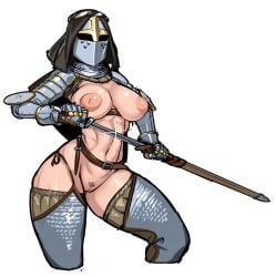 1girls 2018 abs areolae armor armored_gloves armwear belt belt_buckle big_breasts big_thighs bollock_dagger breasts casual chainmail chausses clothing couter curvaceous curves curvy curvy_body curvy_female curvy_figure curvy_hips dagger drawing_sword erotic_earth exposed exposed_breasts exposed_pussy female female_focus female_knight female_only fit_female gauntlets glistening glistening_body gloves greathelm headwear heart heart_cutout helmet hi_res highres hips holding holding_sword holding_weapon hood hourglass_figure human inverted_nipples kardia_of_rhodes knight large_breasts large_thighs legwear light-skinned_female light_skin masked masked_female medieval medieval_armor medieval_armour muscular_female nipples nisetanaqa original pale_skin plate plate_armor practically_nude pubic_tattoo pussy rerebrace rondel_(armor) scabbard sheath shine shoulder_gloves six_pack solo solo_female solo_focus spaulders sword tattoo thick_thighs thighhighs thighs toned toned_female toned_stomach unconvincing_armor unsheathing vambraces voluptuous weapon white_background wide_hips