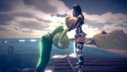 1futa 1girl1futa 1girls 3d animated beach breast_smother caitlyn_kiramman femdom futa_on_female futanari huge_breasts huge_cock human_on_anthro lactating lactation league_of_legends mermaid mp4 nami_(league_of_legends) paizuri perpendicular_paizuri rekki sound time_stop video