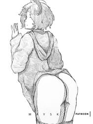 2021 against_wall ass ass_focus back back_view big_ass cloverworks female female_only mayskiart ooto_ai short_hair tagme thick thick_ass wonder_egg_priority