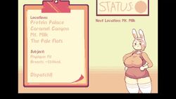 1girls adventure_time animated backpack bag big_breasts blonde_hair breast_expansion breasts bulumble-bee cleavage expansion female female_only fionna_the_human_girl game growth headwear huge_breasts human hyper hyper_breasts inflation massive_breasts monochrome mp4 no_sound pale_skin smile solo thick_thighs thighhighs top_heavy video