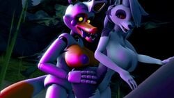 1futa 1girls 3d animated animatronic anthro big_breasts breasts canine five_nights_at_freddy's futa_on_female futanari genitals helluva_boss lolbit_(fnaf) loona_(helluva_boss) penetration sound video