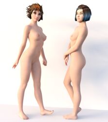 2girls 3d 3d_(artwork) bep(hm) feet female harry_potter harry_potter:_hogwarts_mystery merula_snyde nude short_hair skye_parkin small_breasts toes