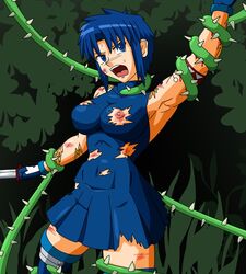 blue_hair ciel melty_blood nipple short_hair tentacle