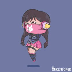 1girls bondage chibi d.va female_only gag kawaii oncensored original over_the_mouth_gag overwatch rope_bondage school_uniform schoolgirl twintails