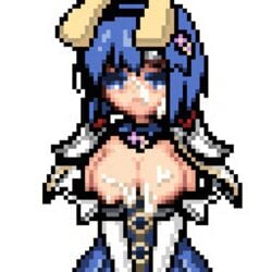 2d 2d_animation animated breasts breasts_out bukkake bunny_ears catria_(fire_emblem) catria_(spring)_(fire_emblem) cum cum_on_upper_body fire_emblem fire_emblem:_mystery_of_the_emblem fire_emblem:_shadow_dragon_and_the_blade_of_light fire_emblem_heroes momiahair pixel_animation pixel_art playboy_bunny sprite sprite_art white_background