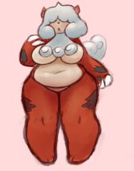 anthro artesjsc breasts chubby chubby_female featureless_breasts featureless_crotch female growlithe hair_over_eyes hisuian_growlithe nintendo no_nipples pokémon_(species) pokemon pokemon_(species) pokemon_legends:_arceus regional_form_(pokémon) thick_thighs video_games wide_hips