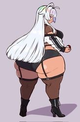 alter_minari_(jojoniumart) big_ass big_legs breasts clothing fat_ass female female_only fishnets girl huge_ass huge_butt jojoniumart looking_back thick_thighs white_hair