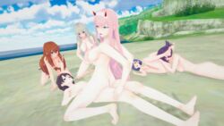 1boy 3d 5girls beach completely_nude darling_in_the_franxx hiro_(darling_in_the_franxx) ichigo_(darling_in_the_franxx) ikuno_(darling_in_the_franxx) koikatsu kokoro_(darling_in_the_franxx) miku_(darling_in_the_franxx) naked nude riding sex sex_on_the_beach tagme yuri zero_two_(darling_in_the_franxx)