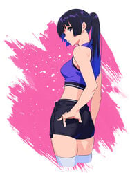 female female_only hibike!_euphonium kamo_kamen kousaka_reina long_hair looking_back purple_eyes purple_hair solo sportswear tagme thick_thighs thighhighs