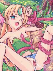 blush color cry cum female flat_chest human lowres monster nipples oekaki panties pixel rape riesz seiken_densetsu seiken_densetsu_3 solo_focus takayaki tears tentacle uncensored underwear