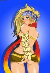 1girls aerisdies blonde_hair braid breasts female female_only final_fantasy final_fantasy_x final_fantasy_x-2 green_eyes human rikku scarf solo watermark