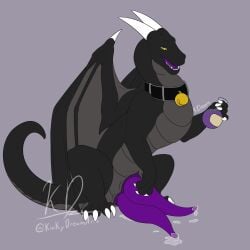 2_penises animal_genitalia animal_penis big_penis black_body black_scales bodily_fluids collar diphallia diphallism dragon erection expansion feral fyrre_(fyrrex) genital_expansion genital_fluids genital_slit genitals growth growth_potion growth_sequence hi_res kinkydream male multi_genitalia multi_penis mythological_creature mythological_scalie mythology penis potion scales scalie solo tail wings