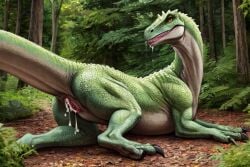 ai_generated cum_in_mouth cum_in_pussy dinosaur female female_only feral pussy reptile solo_female