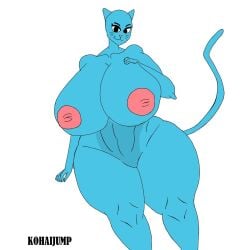 1girls cartoon_network feline female furry kohaijump milf nicole_watterson nude solo the_amazing_world_of_gumball