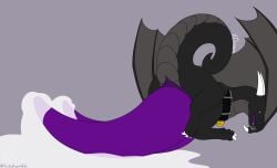 2_penises absurd_res animal_genitalia animal_penis big_penis black_body black_scales bodily_fluids collar cum diphallia diphallism dragon enhanced_orgasm erection expansion feral fyrre_(fyrrex) genital_expansion genital_fluids genital_slit genitals growth growth_sequence hi_res hyper hyper_genitalia kinkydream lying_on_penis male multi_genitalia multi_penis mythological_creature mythological_scalie mythology penis penis_expansion scales scalie solo tail wings