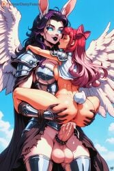 1futa ai_generated balls carrying cum cum_in_pussy cum_inside dickgirl dustyfutaai equine_penis fantasy female fucked_from_behind furry futa_on_female futanari horsecock huge_balls huge_cock intersex large_insertion penis sex vaginal_penetration wings