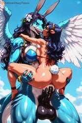 1futa ai_generated balls carrying cum cum_in_pussy cum_inside dickgirl dustyfutaai equine_penis fantasy female fucked_from_behind furry futa_on_female futanari horsecock huge_balls huge_cock intersex large_insertion penis sex vaginal_penetration
