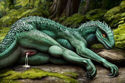 ai_generated cum_in_pussy dinosaur female female_only feral pussy reptile solo_female