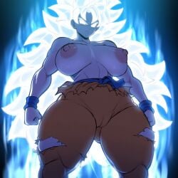 ai_generated alien alien_girl big_breasts covered_nipples dragon_ball dragon_ball_super dragon_ball_z female genderswap_(mtf) large_breasts mature_female milf mullon novelai rule_63 saiyan son_goku ultra_instinct wide_hips